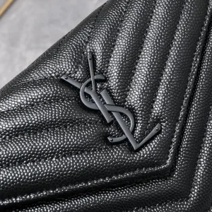 Saint Laurent LouLou Shoulder Bag Medium Black Silver Hardware Exact Size Unknown 034