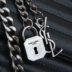 Saint Laurent LouLou Shoulder Bag Medium Black Silver Hardware Exact Size Unknown 042