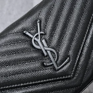 Saint Laurent LouLou Shoulder Bag Medium Black Silver Hardware Exact Size Unknown 065