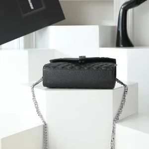 Saint Laurent LouLou Shoulder Bag Medium Black Silver Hardware Exact Size Unknown 088