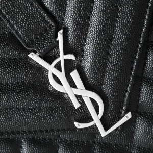 Saint Laurent LouLou Shoulder Bag Medium Black Silver Hardware Exact Size Unknown 094
