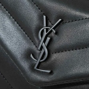 Saint Laurent LouLou Shoulder Bag Medium Black Silver Hardware Exact Size Unknown 129