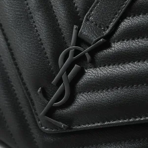 Saint Laurent LouLou Shoulder Bag Medium Black Silver Hardware Exact Size Unknown 225