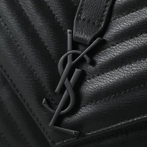 Saint Laurent LouLou Shoulder Bag Medium Black Silver Hardware Exact Size Unknown 227