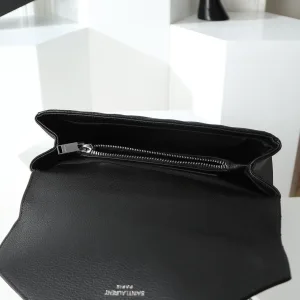 Saint Laurent LouLou Shoulder Bag Medium Black Silver Hardware Exact Size Unknown 229