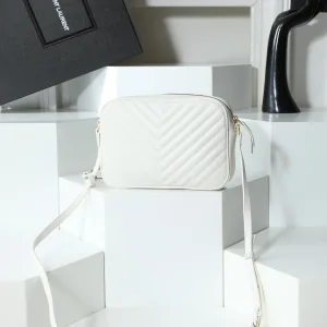 Saint Laurent Camera Bag Small White Silver Hardware Exact Size Unknown 116