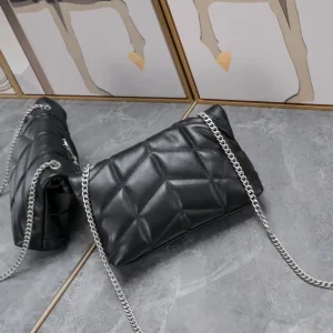 Saint Laurent LouLou Shoulder Bag Medium Gray Gold Hardware Exact Size Unknown 026