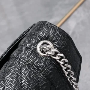 Saint Laurent LouLou Shoulder Bag Medium Gray Silver Hardware Exact Size Unknown 050