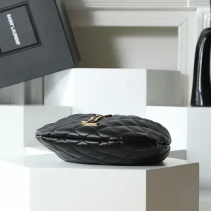 Saint Laurent Puffer Shoulder Bag Large Black Gold Hardware Exact Size Unknown 076