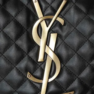 Saint Laurent Puffer Shoulder Bag Large Black Gold Hardware Exact Size Unknown 079