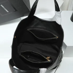 Saint Laurent Puffer Shoulder Bag Large Black Gold Hardware Exact Size Unknown 080