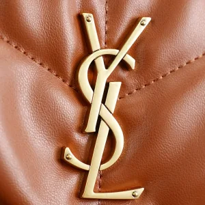 Saint Laurent Puffer Shoulder Bag Large Brown Gold Hardware Exact Size Unknown 238