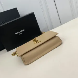 Saint Laurent Kate Chain Bag Small Beige Gold Hardware Exact Size Unknown 068