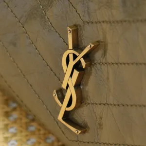 Saint Laurent Shopping Tote Bag Large Brown Gold Hardware Exact Size Unknown 242