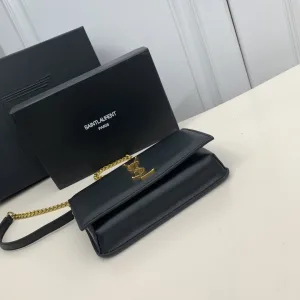 Saint Laurent Kate Chain Bag Small Black Gold Hardware Exact Size Unknown 067