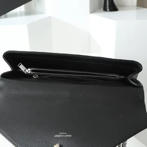 Saint Laurent Shoulder Bag Medium Black Gold Hardware Exact Size Unknown 224