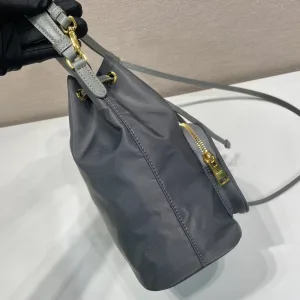 Prada Bucket Bag Small Gray Silver Hardware