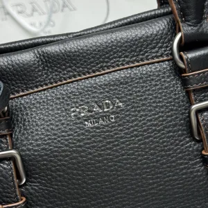 Prada Buckle Shoulder Bag Medium Black Silver Hardware