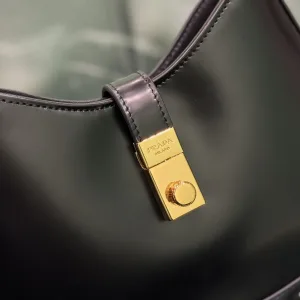 Prada Cleo Hobo Small Black Gold Hardware