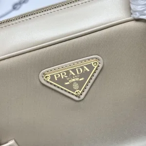 Prada Galleria Top Handle Small Beige Gold Hardware