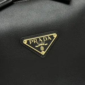 Prada Galleria Top Handle Small Black Gold Hardware