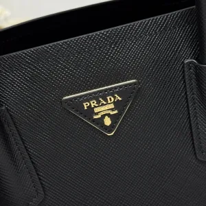 Prada Galleria Top Handle Small Black Gold Hardware Variant 2