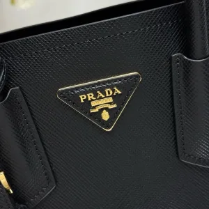 Prada Galleria Top Handle Small Black Gold Hardware Variant 3