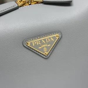 Prada Galleria Top Handle Small White Gold Hardware