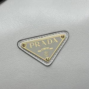 Prada Galleria Top Handle Small White Gold Hardware Variant 2