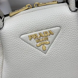 Prada Galleria Top Handle Small White Gold Hardware Variant 3