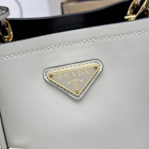 Prada Galleria Tote Medium White Gold Hardware