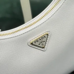 Prada Mini Hobo Small White Gold Hardware