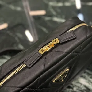 Prada Quilted Camera Bag Small Black Gold Hardware