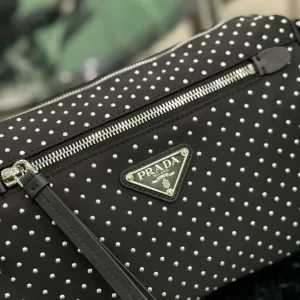Prada ReNylon Camera Bag Small Black Silver Hardware