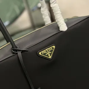 Prada Saffiano Boston Bag Small Black Gold Hardware Variant 2