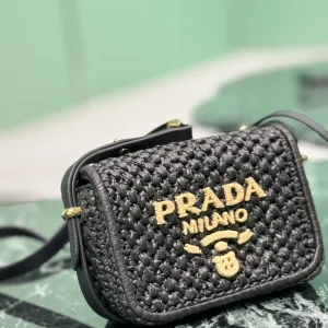 Prada Saffiano Camera Bag Small Black Gold Hardware