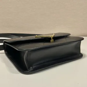 Prada Saffiano Chain Shoulder Bag Small Black Gold Hardware Variant 2