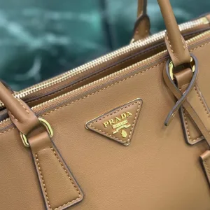 Prada Saffiano Double Tote Medium Caramel Gold Hardware Variant 2