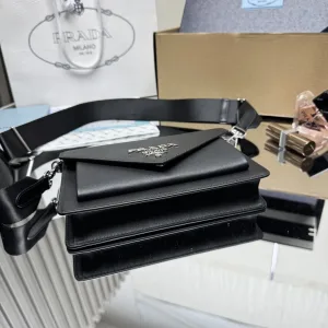 Prada Saffiano Gift Set Small Black Gold Hardware