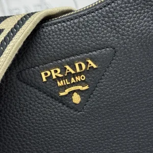 Prada Triangle Shoulder Bag Small Black Gold Hardware