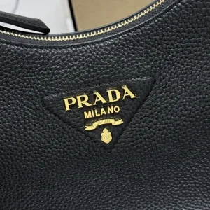 Prada Triangle Shoulder Bag Small Black Gold Hardware Variant 2