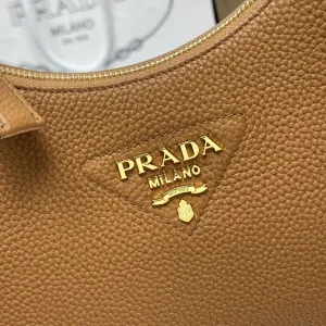 Prada Triangle Shoulder Bag Small Caramel Gold Hardware
