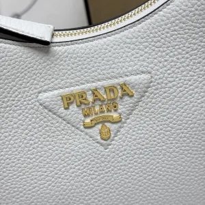Prada Triangle Shoulder Bag Small White Gold Hardware
