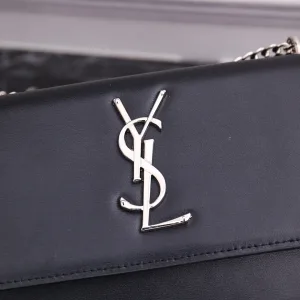 Saint Laurent Kate Chain Bag Small Black Silver Hardware Exact Size Unknown 222