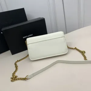 Saint Laurent Kate Chain Bag Small Gray Gold Hardware Exact Size Unknown 069