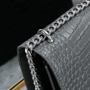 Saint Laurent Kate Chain Bag Small Gray Silver Hardware Exact Size Unknown 054