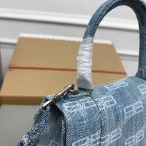 Balenciaga Hourglass Top Handle Small Blue Monogram 23cm