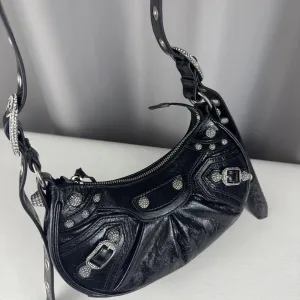 Balenciaga Le Cagole Shoulder Mini Black Studded 20cm