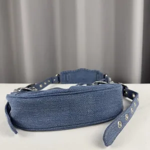 Balenciaga Le Cagole Shoulder Small Blue Denim 26cm