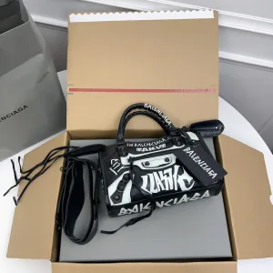 Balenciaga Le City Small Black White Graffiti 26cm
